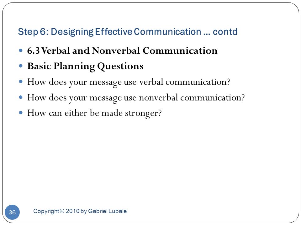 Verbal communication effective business plan